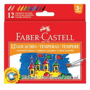 Краски гуашь Faber Castell 12 цв. - фото 1
