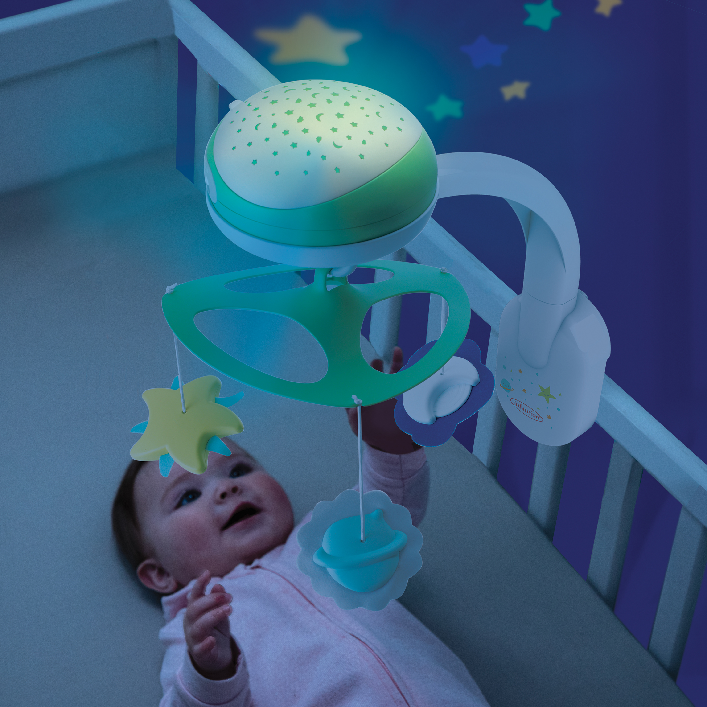 Мобиль INFANTINO 3 в 1 Музыкальный зеленый - фото 12