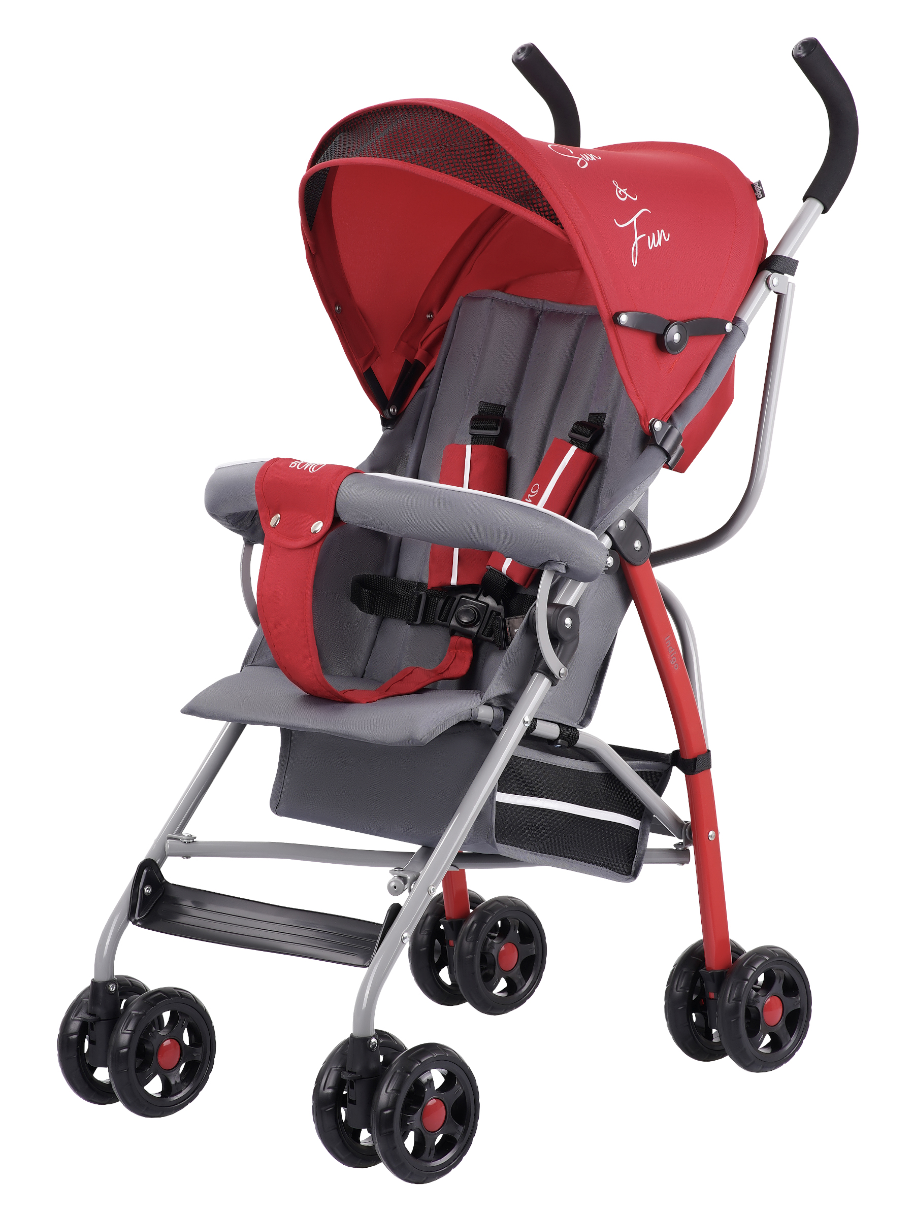 Коляска прогулочная Indigo Bono красный - фото 8
