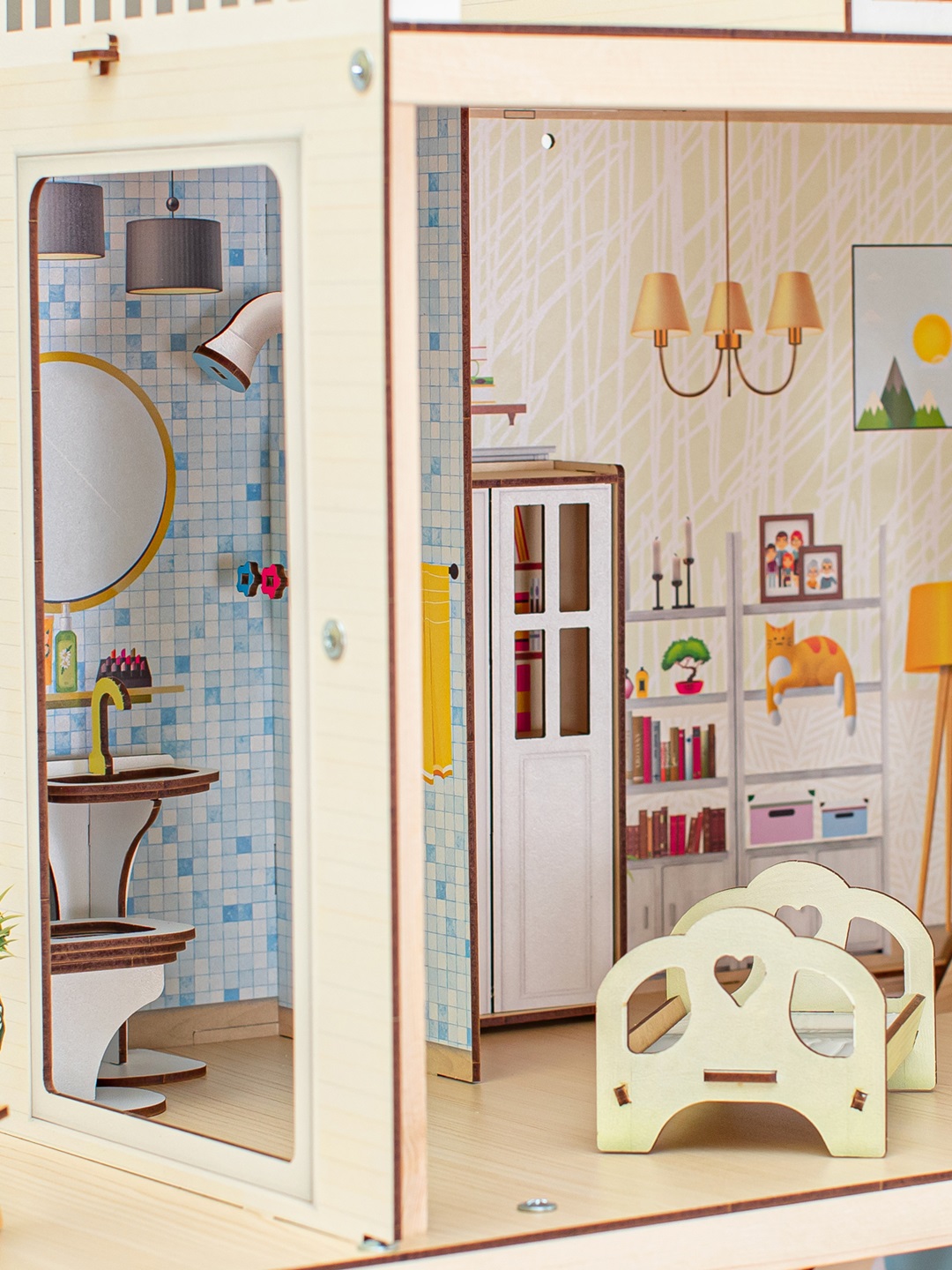 Домик для кукол M-WOOD 125 см с мебелью 3036 - фото 10