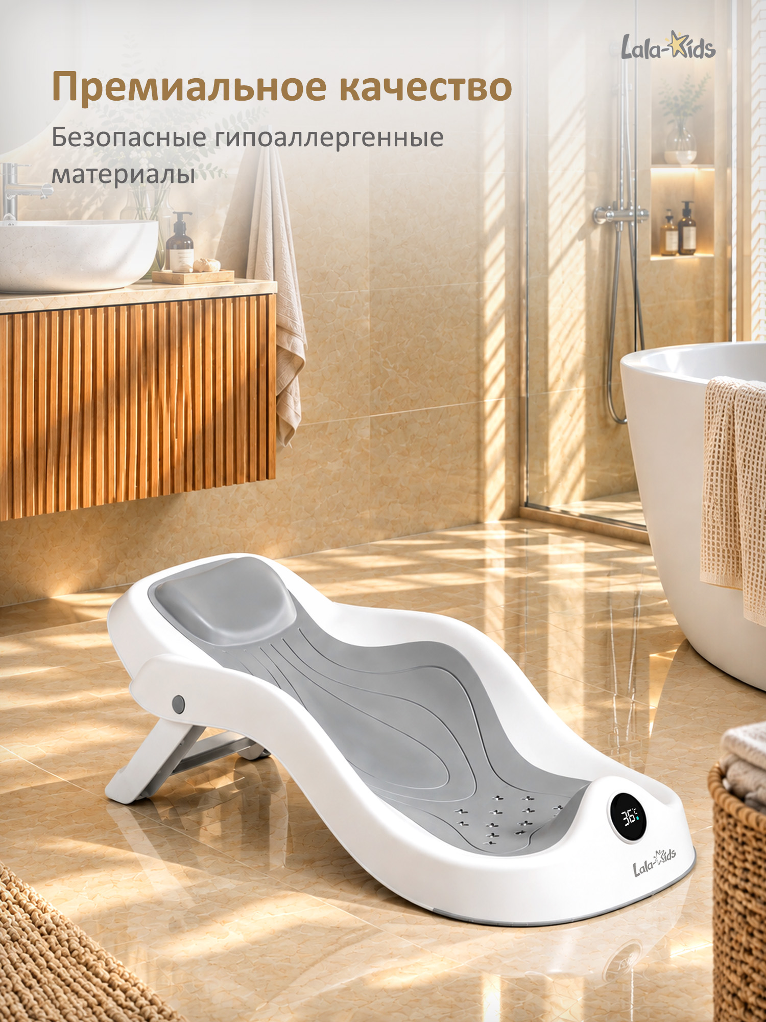 Горка для купания LaLa-Kids серебряный - фото 8