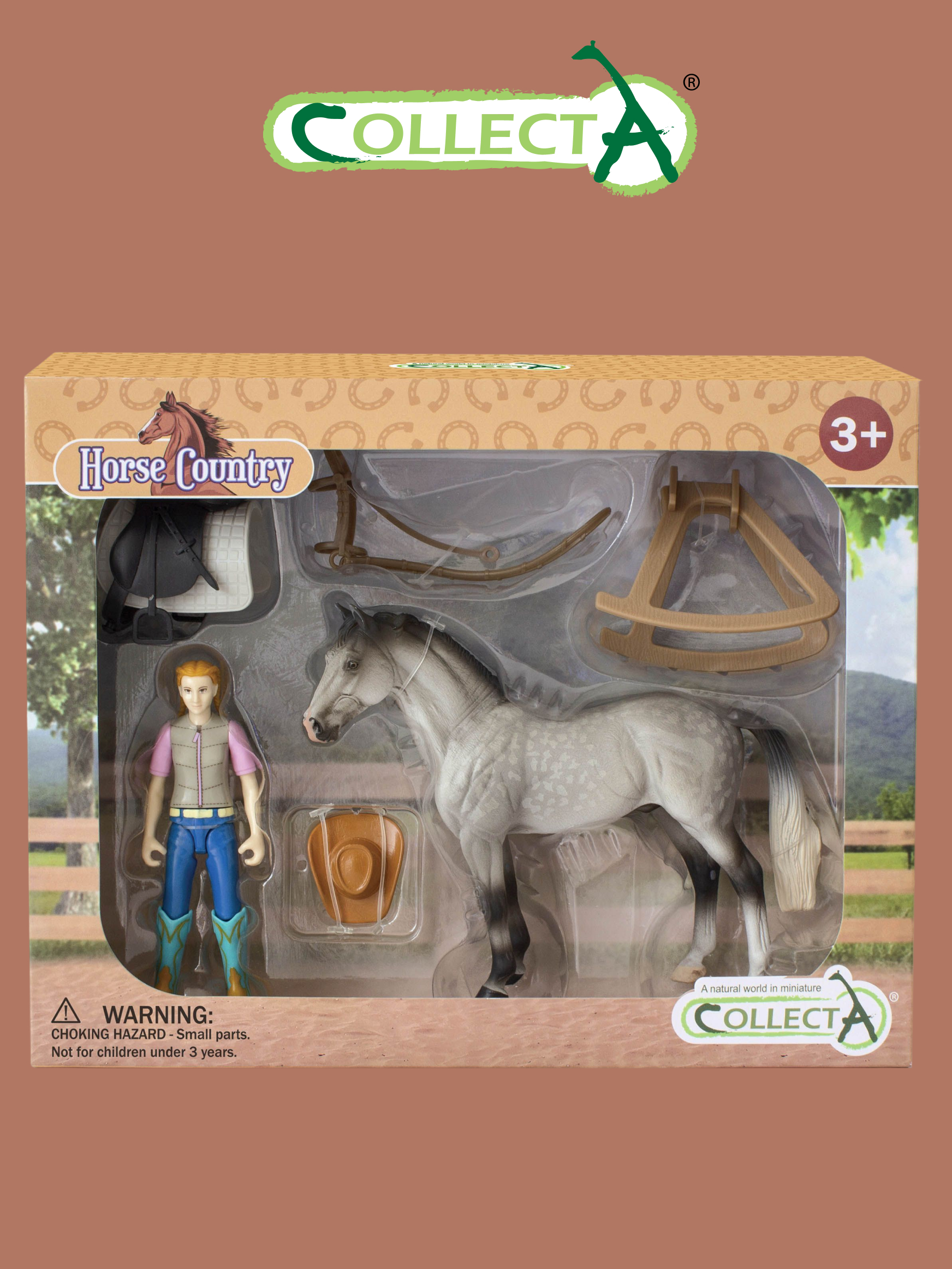 Изображение товара Игровой набор Collecta Наездница с лошадью и аксесс. Изображение товара Игровой набор Collecta Наездница с лошадью и аксесс.