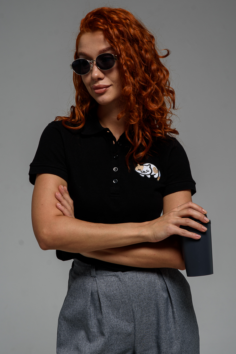 Поло Натали Суслова 8524 черный+кот - фото 11