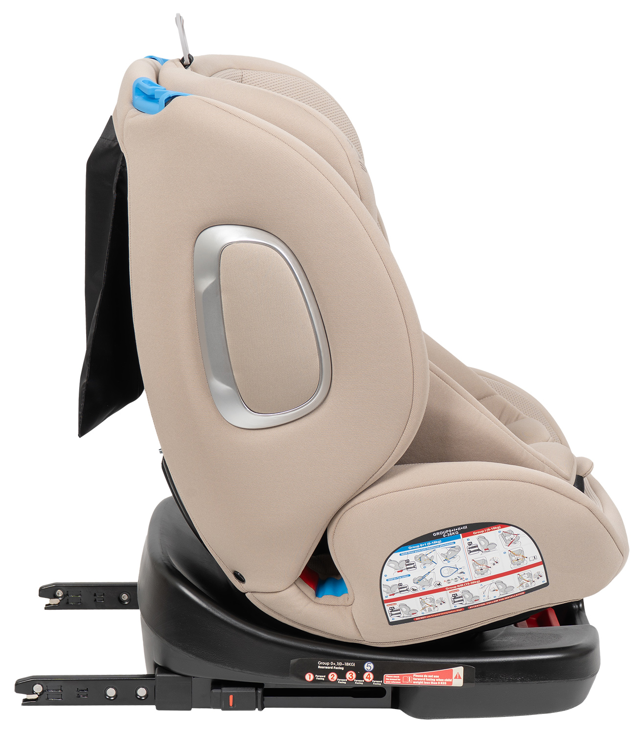 Автокресло Farfello YB102A Isofix 0+/1/2/3 (0-36 кг) бежевый - фото 10
