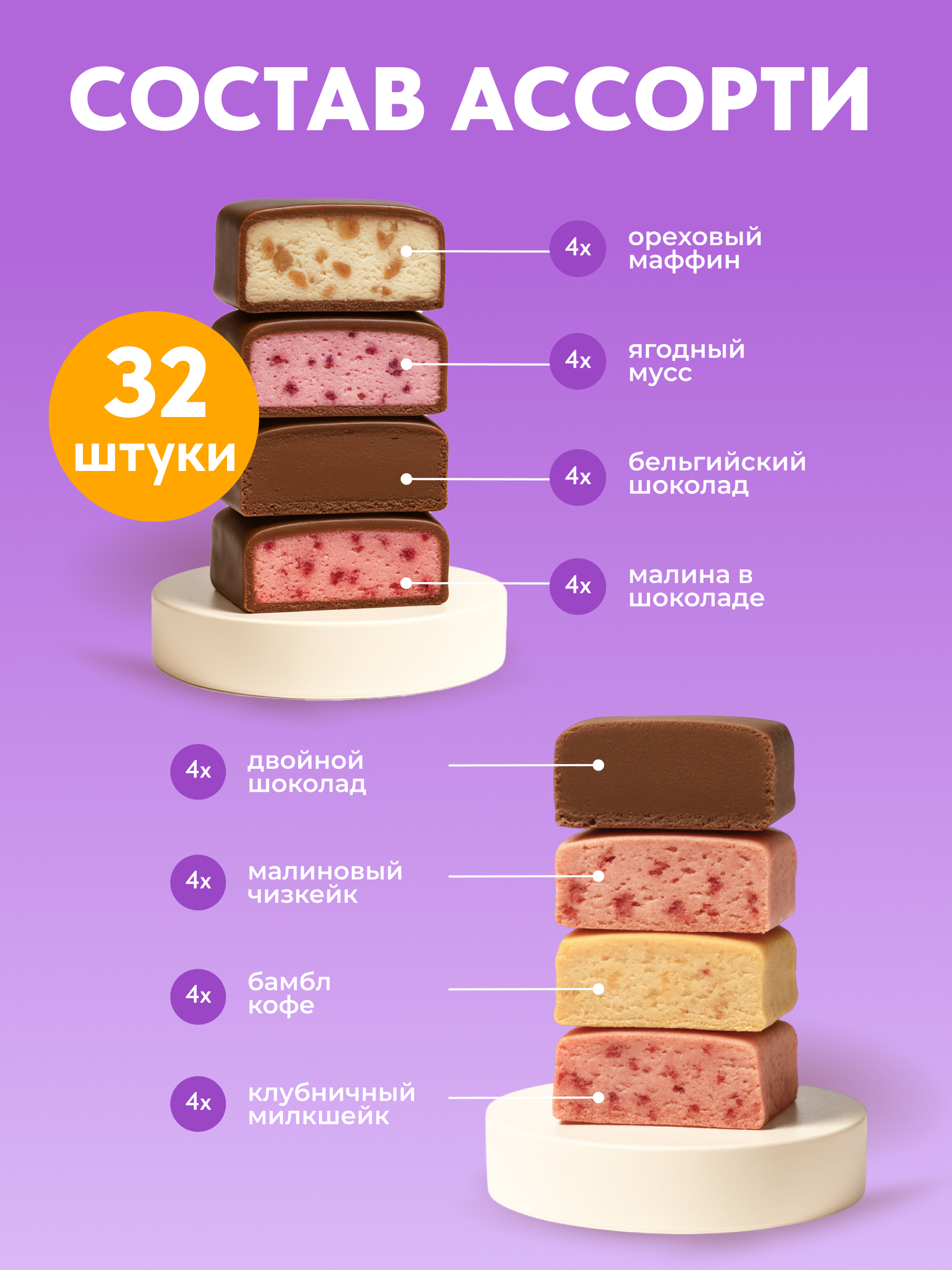 Протеиновые батончики EpicFit Микс 8 кусов 32 шт - фото 2