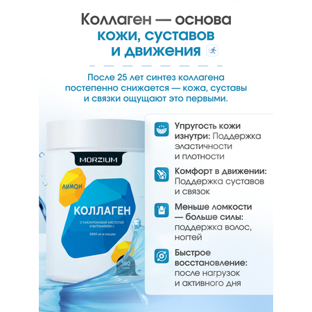 Пептидный коллаген Morzium с гиалуроновой кислотой и витамином C