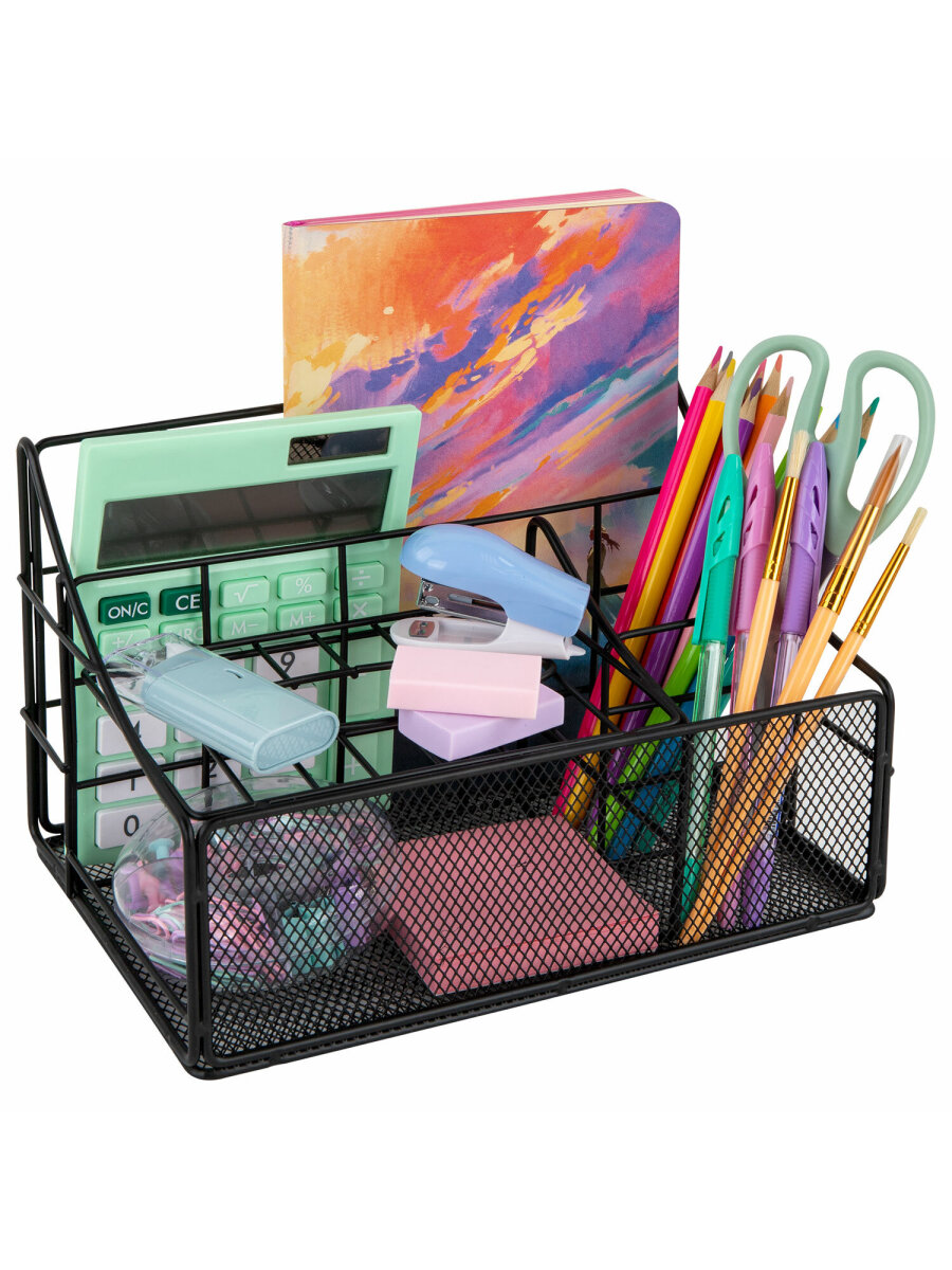 Органайзер для косметики и канцелярии MONTE VITA металлический настольный 4 секции - фото 7