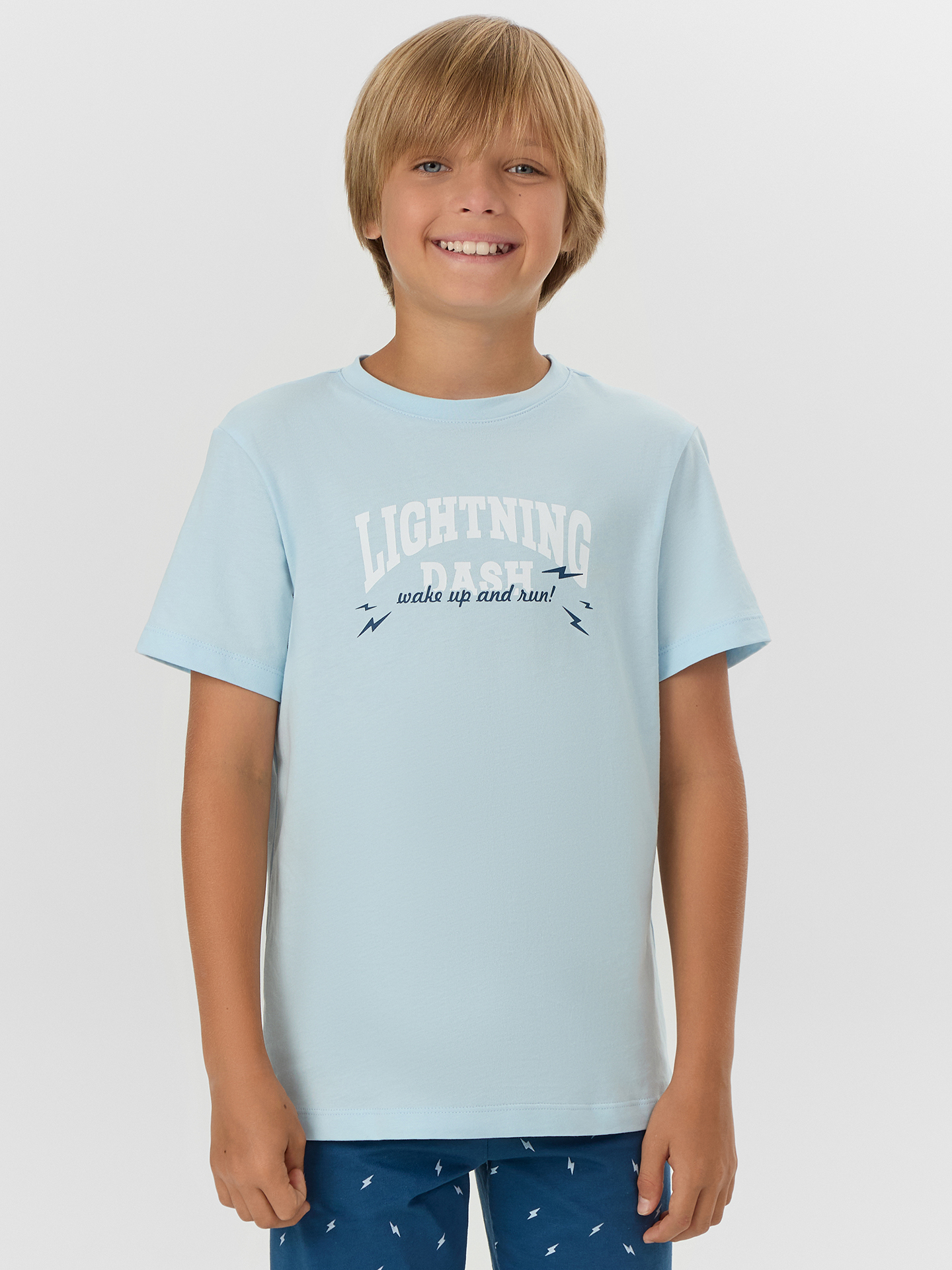 Пижама Mark Formelle (Марк Формэль) 563321-1/голубое небо +молнии на синем - фото 3