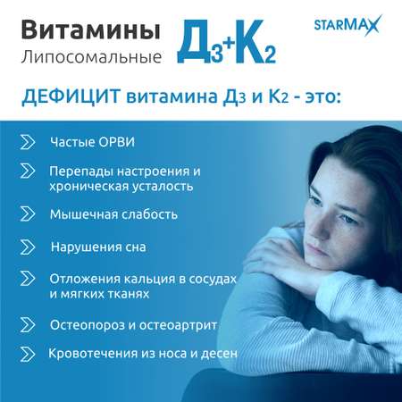 БАД VECTOR-MEDICA Витамины Д3+К2 липосомальные 287 мг №60 капс.