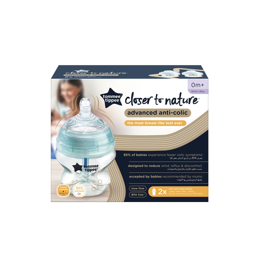 Бутылочка Tommee tippee Anti-Colic 150 мл 2 шт. в ассортименте - фото 5
