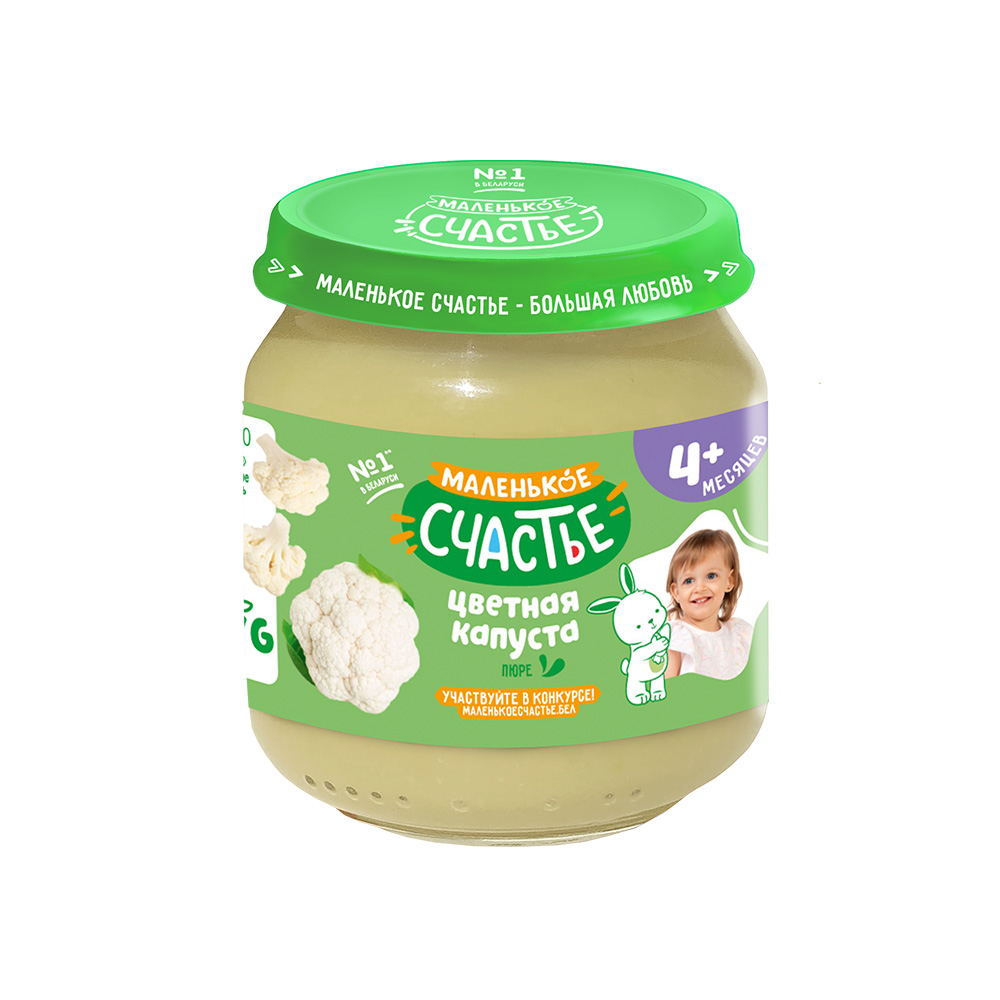 Пюре Маленькое счастье Цветная капуста с 4 мес 80 г - фото 1
