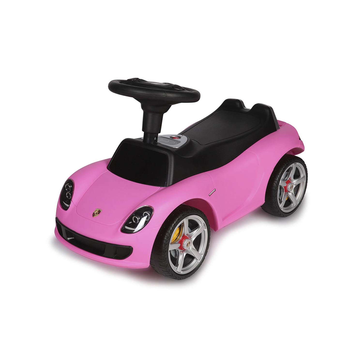 Каталка BabyCare Порш резиновые колеса розовый - фото 2