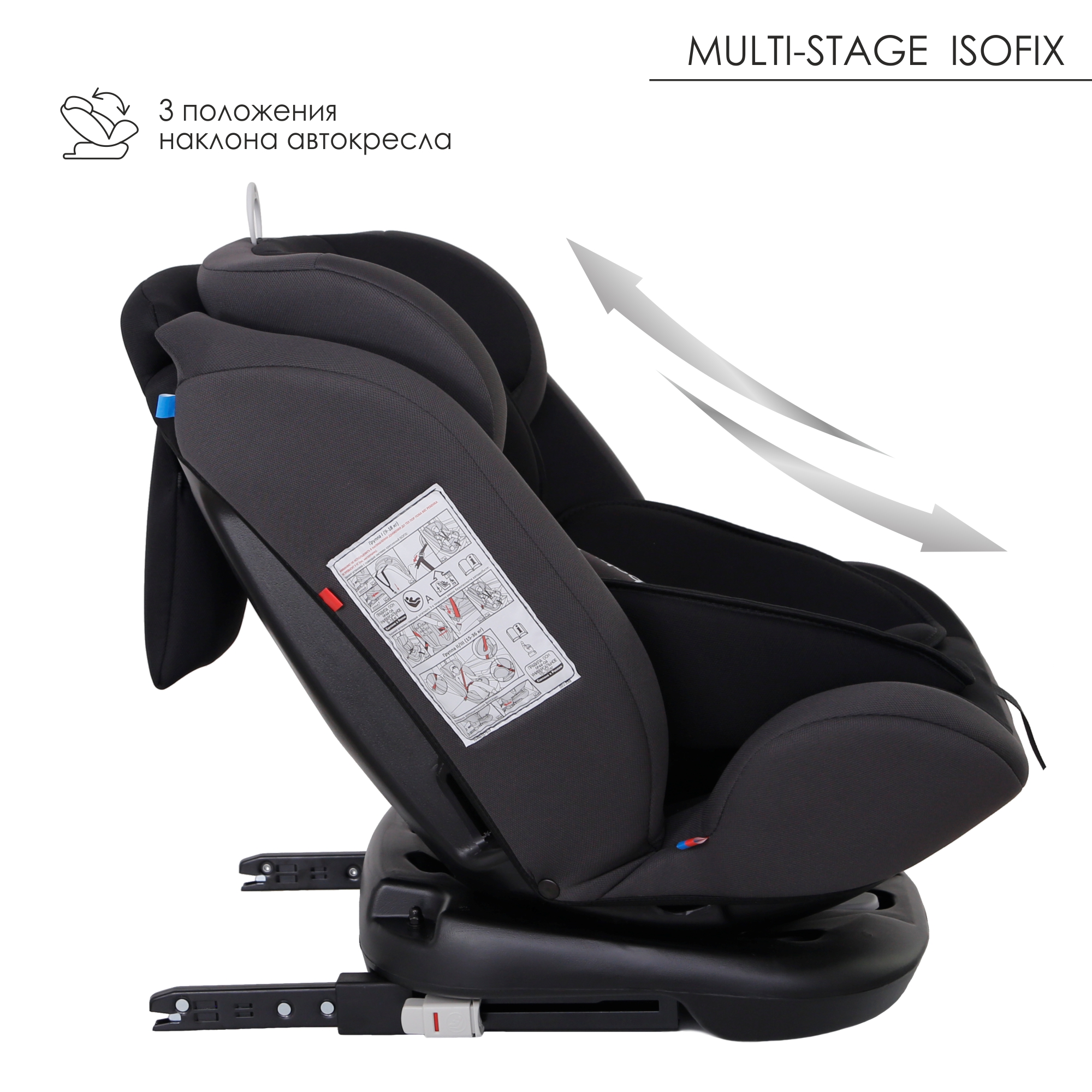 Автокресло Babyton Multi-Stage Black-Grey Isofix 0+/1/2/3 (0-36 кг) - фото 7