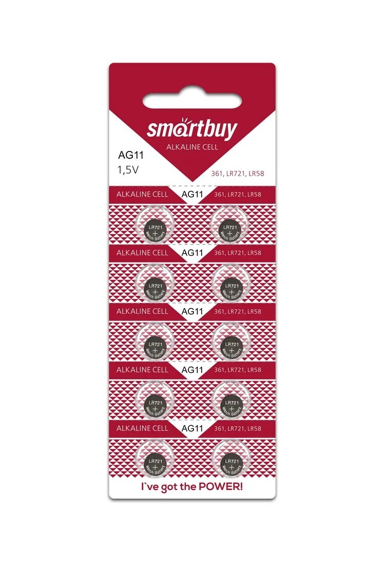 Элемент питания Smartbuy AG11 - 10 шт. в упаковке - фото 1