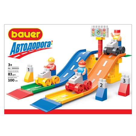 Конструктор BAUER Автодорога Парные гонки блочный