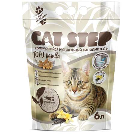 Наполнитель для кошек Cat Step Tofu Vanilla комкующийся растительный 6л