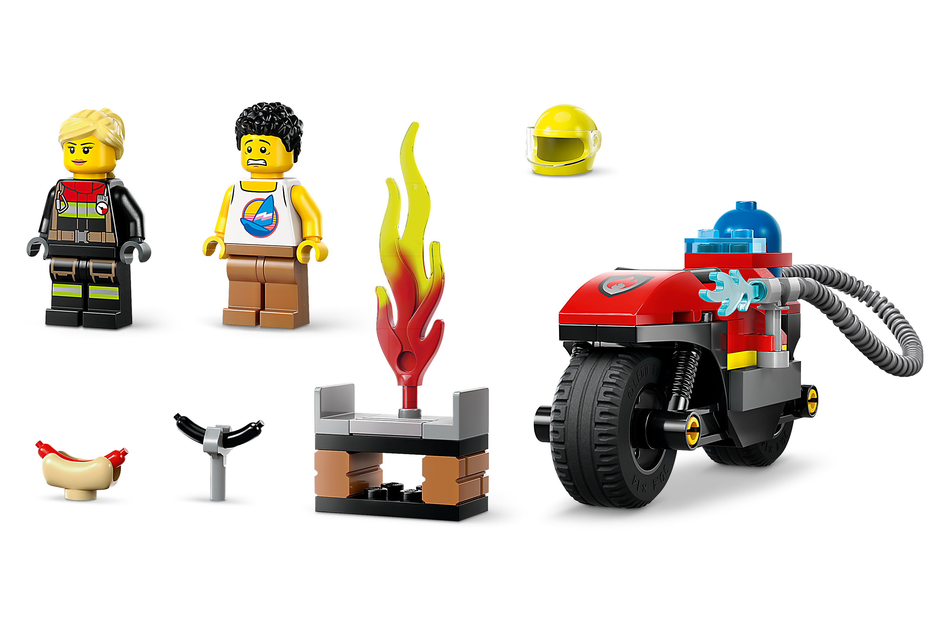 Конструктор LEGO City Пожарно-спасательный мотоцикл 57 дет. - фото 3