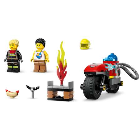 Конструктор LEGO City Пожарно-спасательный мотоцикл блочный