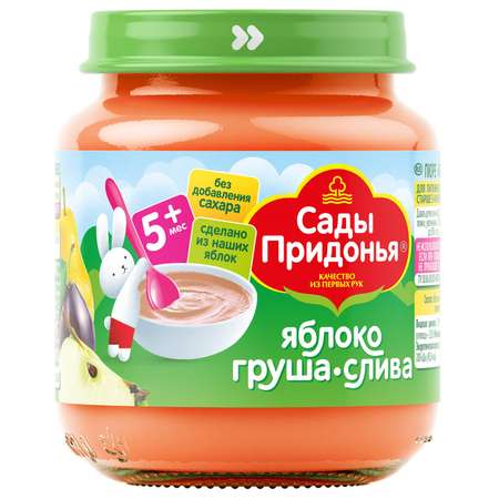 Пюре Сады Придонья Яблоко-груша-слива с 5 мес 120 г