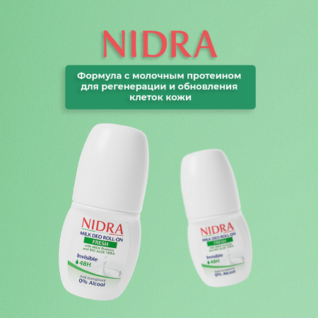 Дезодорант роликовый Nidra с молочными протеинами и Алоэ торговой марки 50 мл