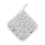 Прихватка стеганая Русский дом Гербарий серый 18*18см