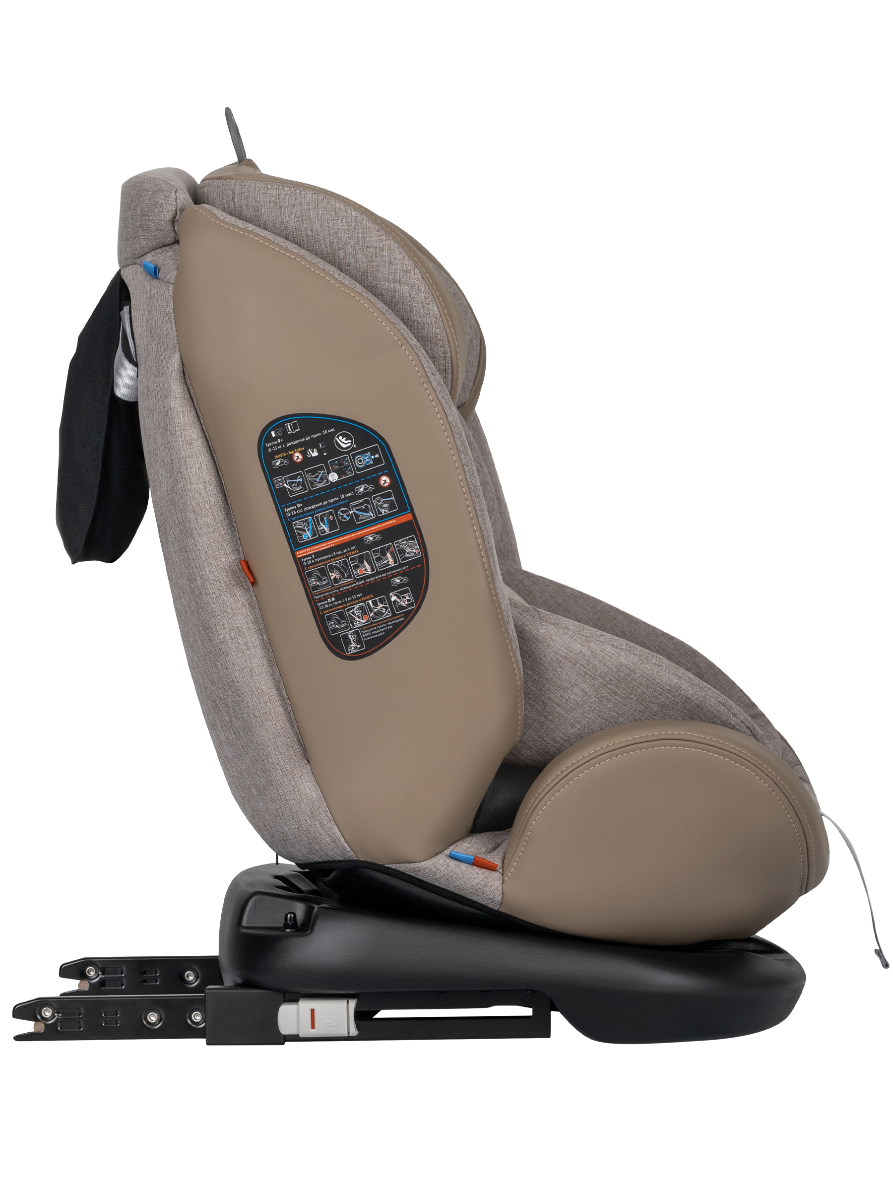 Автокресло Indigo Aero бежевый лен Isofix 0+/1/2/3 (0-36 кг) - фото 18