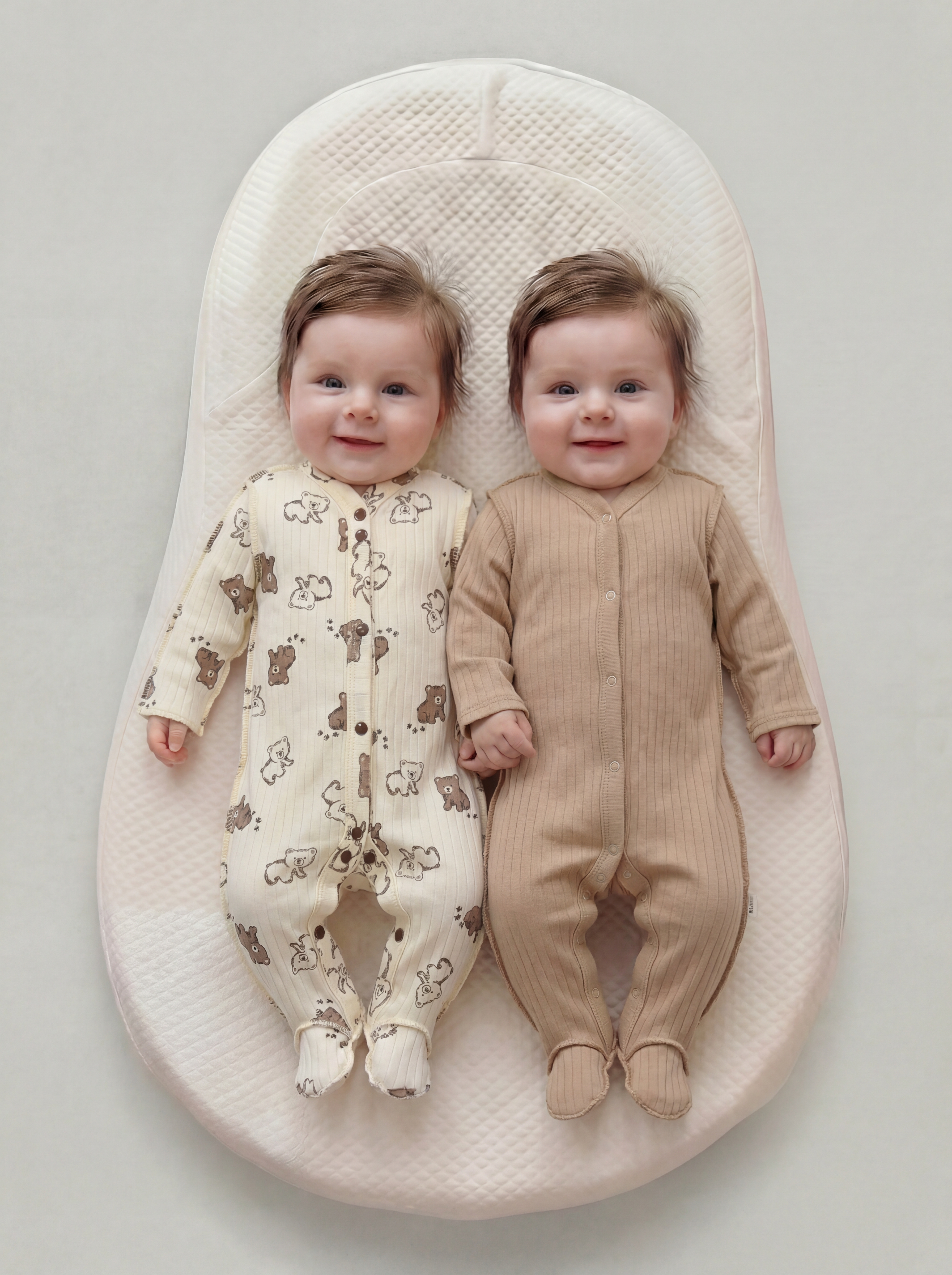 Изображение товара Комбинезон 2 шт KUZA для новорожденных хлопковый с кнопками и антицарапками