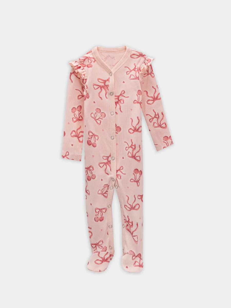 Комбинезон 2 шт Mark Formelle (Марк Формэль) 14007-2/сердечки на белоснежном +бантики на персике - фото 10