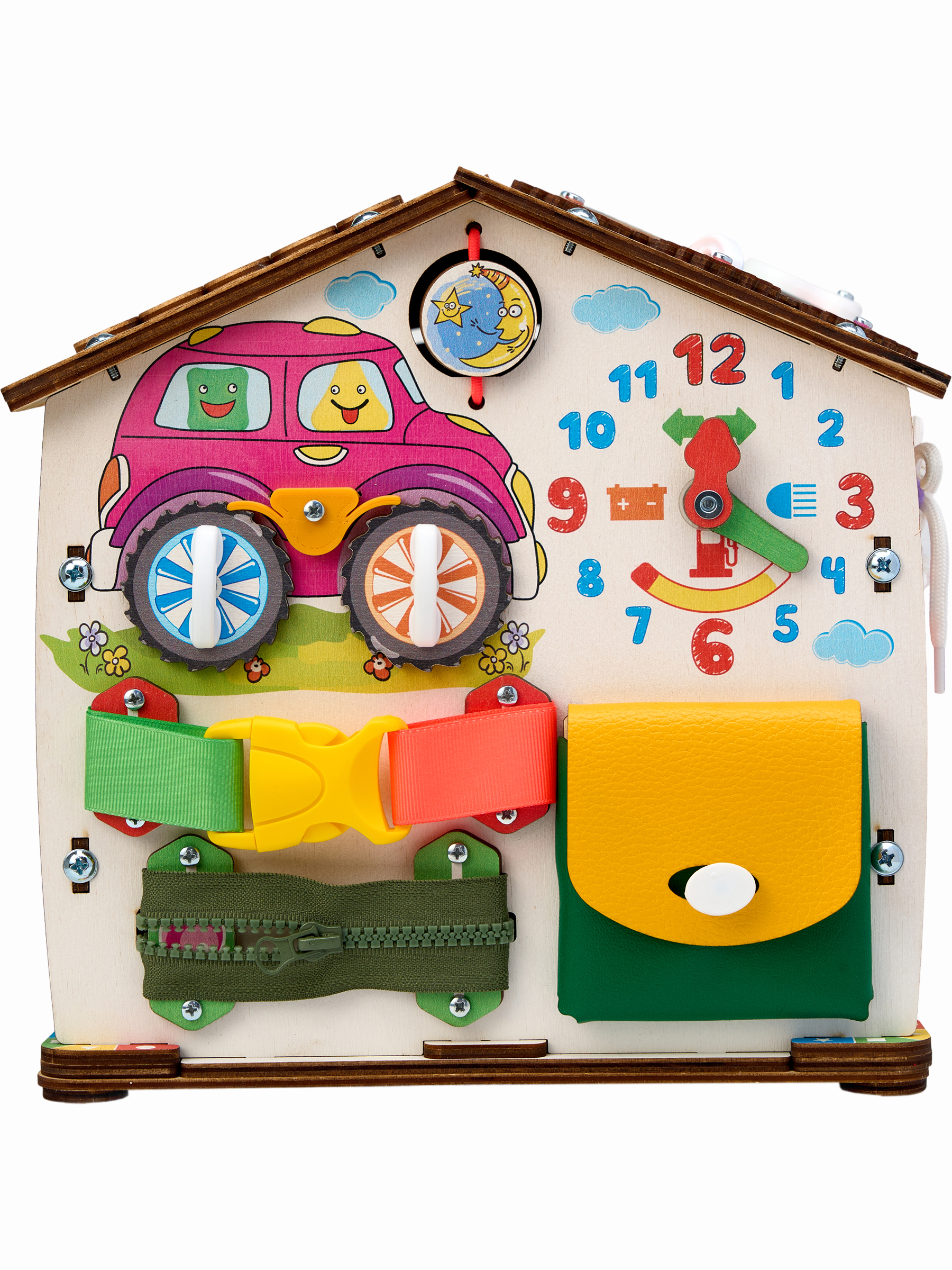 Игрушка Evotoys бизиборд Смайлика на машинке - фото 25