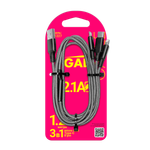 Кабель GAL 3в1 USB A-8pin/Type C/microUSB 2.1A 1.2m