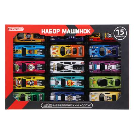 Автомобиль Игроленд набор из 15 штук металл