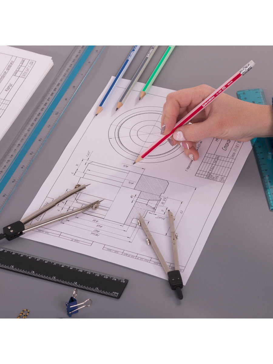 Карандаши чернографитные Brauberg 12 шт. - фото 16