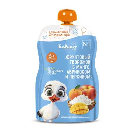 Пюре Беллакт Творожок с манго абрикосом и персиком с 6 мес 90 г