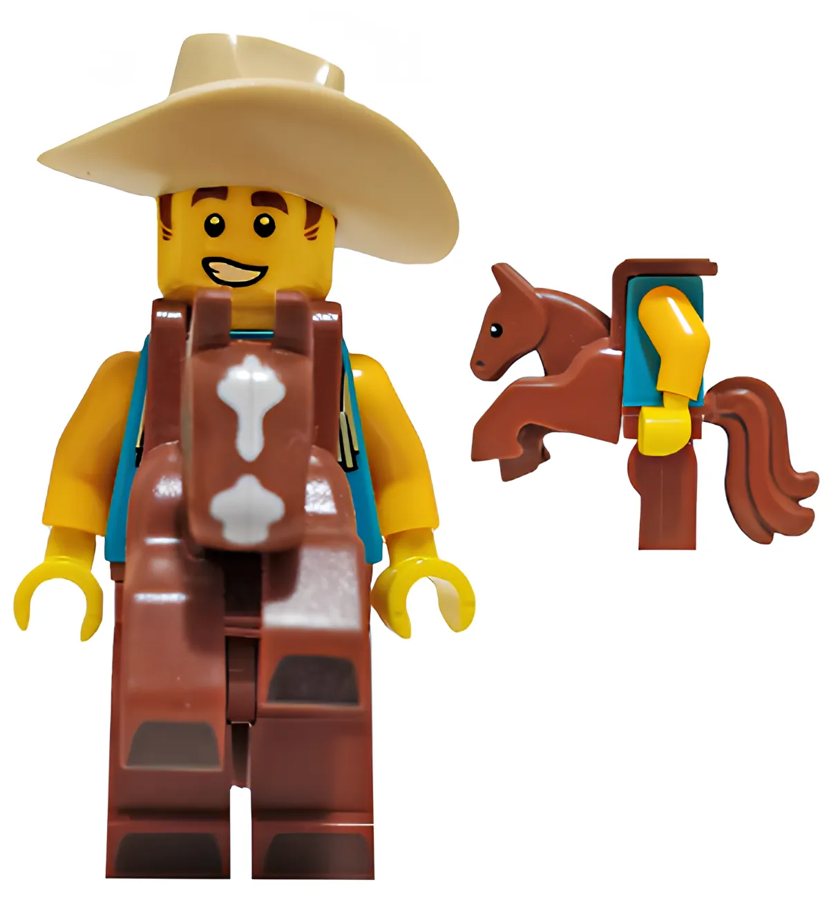 Изображение товара LEGO Минифигурка Cowboy Costume Guy из серии 18 с высокой детализацией
