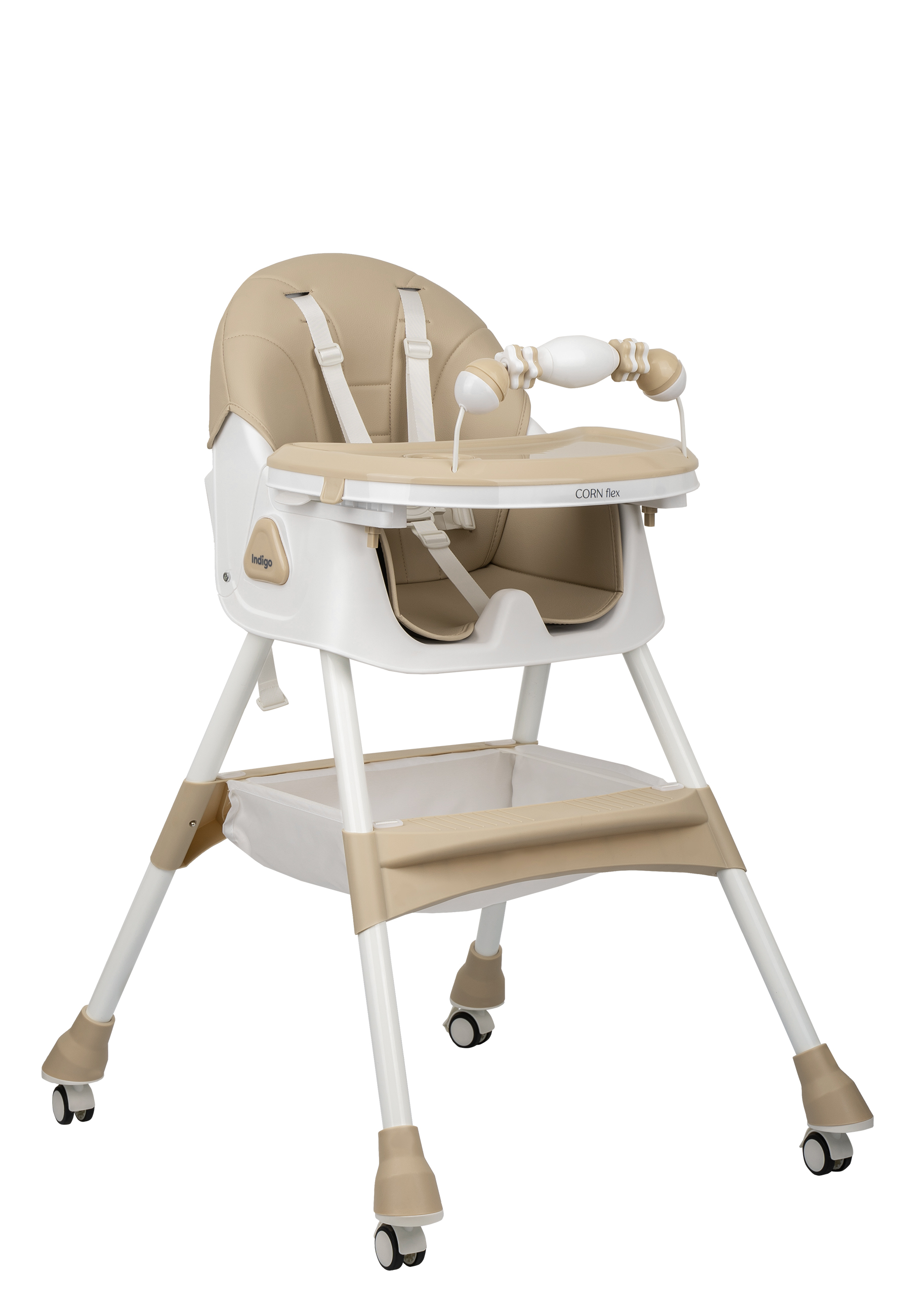 Стульчик для кормления Indigo Corn Flex бежевый - фото 3