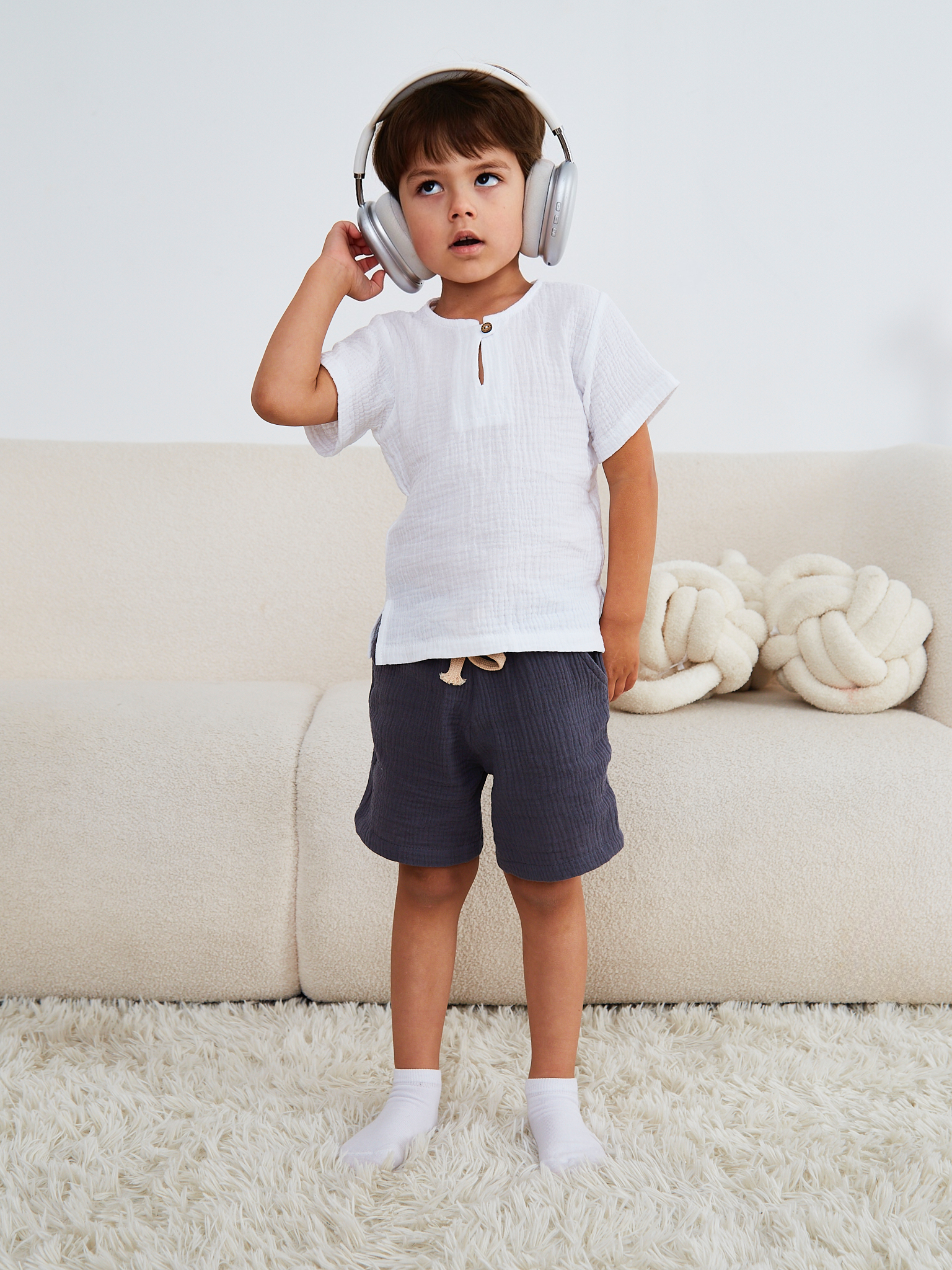 Шорты MOUN Шорты_муслин_темносерый - фото 10