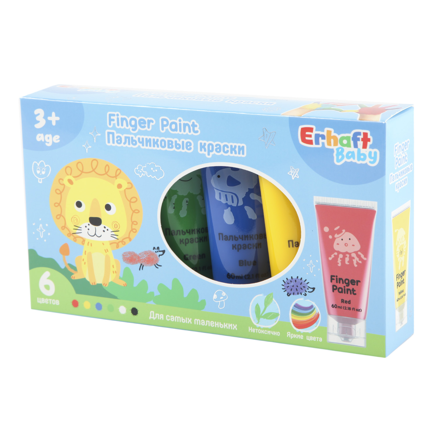 Краски пальчиковые Erhaft 6 цв. - фото 1