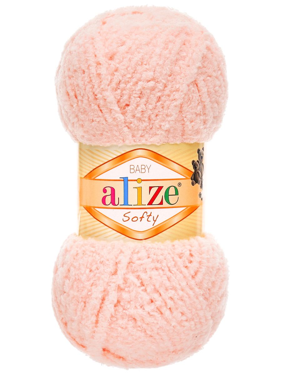 Пряжа для вязания Alize softy 50 гр 115 м микрополиэстер мягкая фантазийная 340 пудра 5 мотков - фото 4