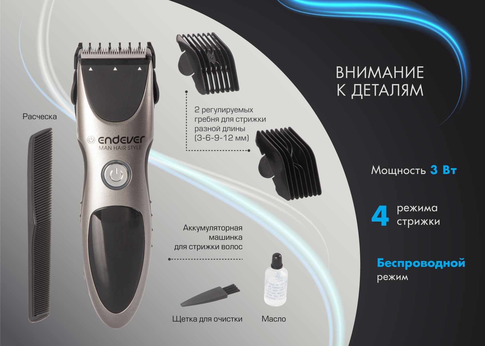 Машинка для стрижки ENDEVER Sven-985 - фото 6