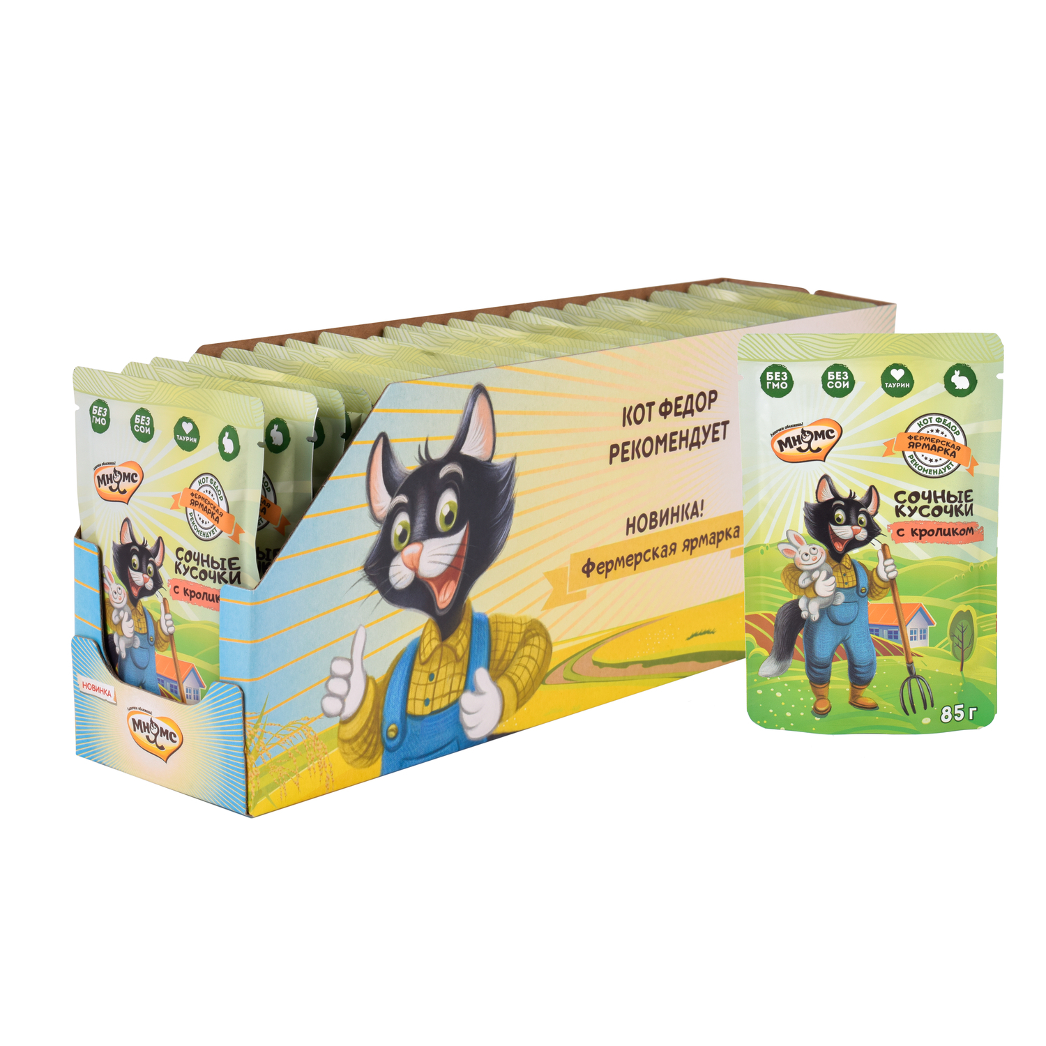 Корм для кошек Мнямс Фермерская ярмарка сочные кусочки с кроликом 85г - фото 3