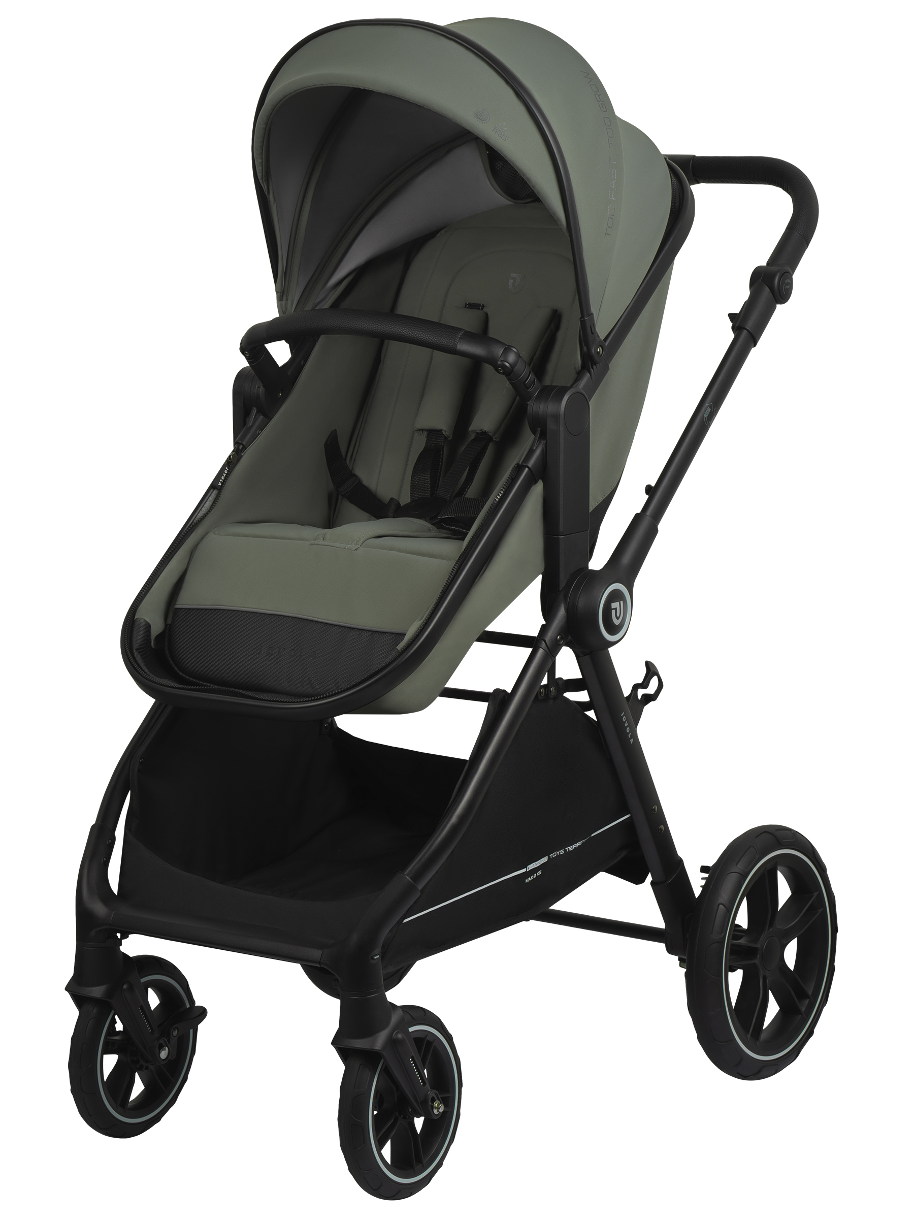 Коляска трансформер JOVOLA Truck, перекидная ручка зеленый - фото 8