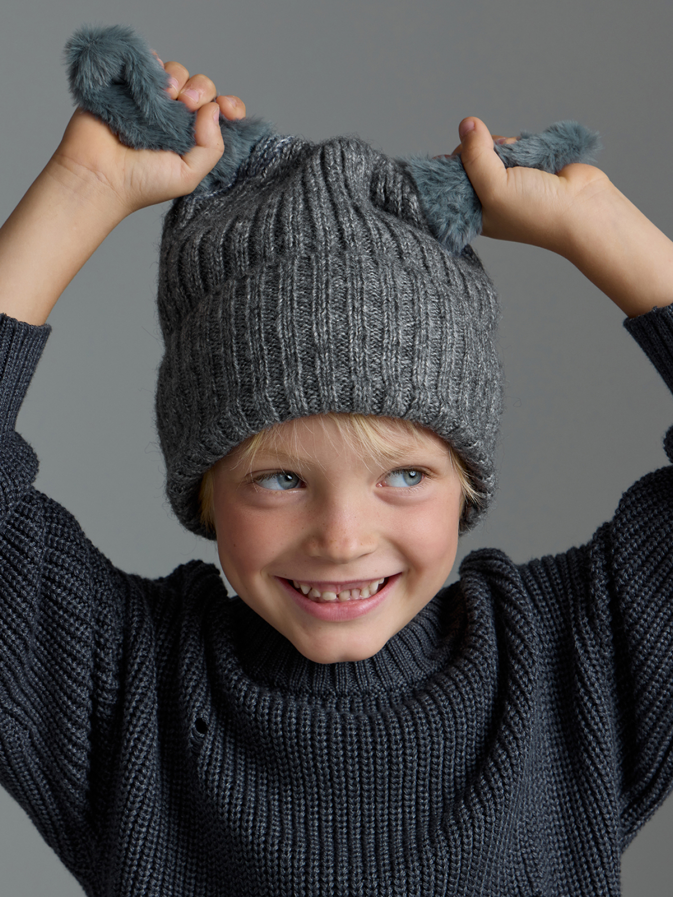 Шапка Happy Baby 89154-0_grey - фото 5