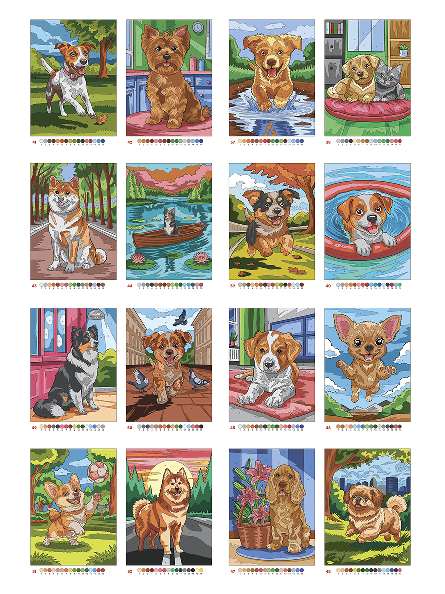 Раскраска по номерам Проф-Пресс большая Собачки 100 сюжетов - фото 10