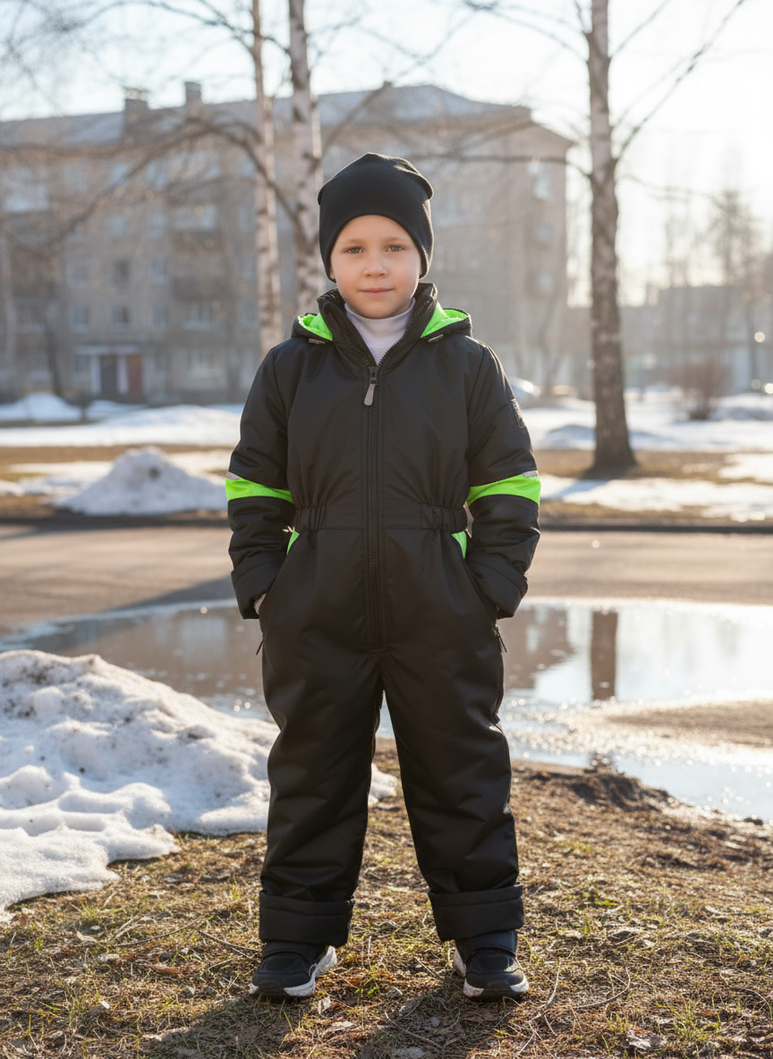 Комбинезон Arctic kids 30-041/2 черный салат - фото 2