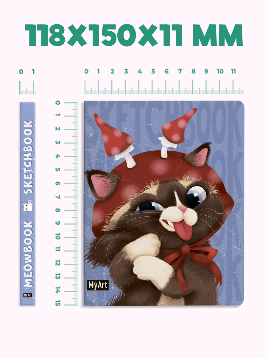 Скетчбук Проф-Пресс карманный блокнот Meowbook. А6 80 лист. 1 шт. - фото 7
