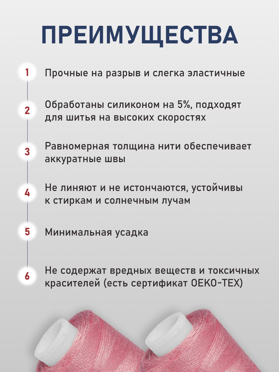 Нитки для шитья универсальные 40/2 Bestex 10шт цв 32 - фото 3
