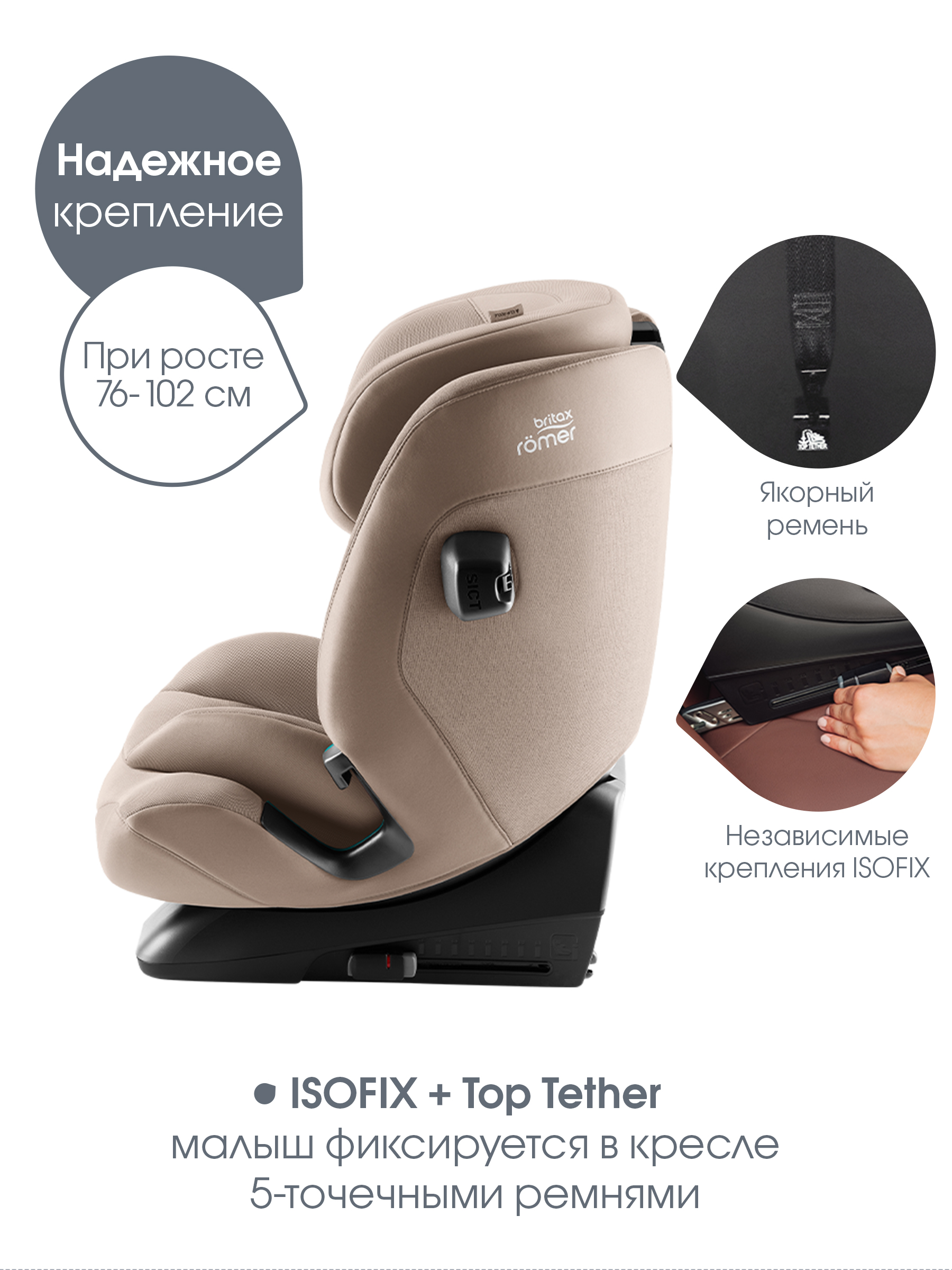 Автокресло Britax Roemer Advansafix Pro Style Isofix 1/2/3 (9-36 кг) бежевый - фото 9