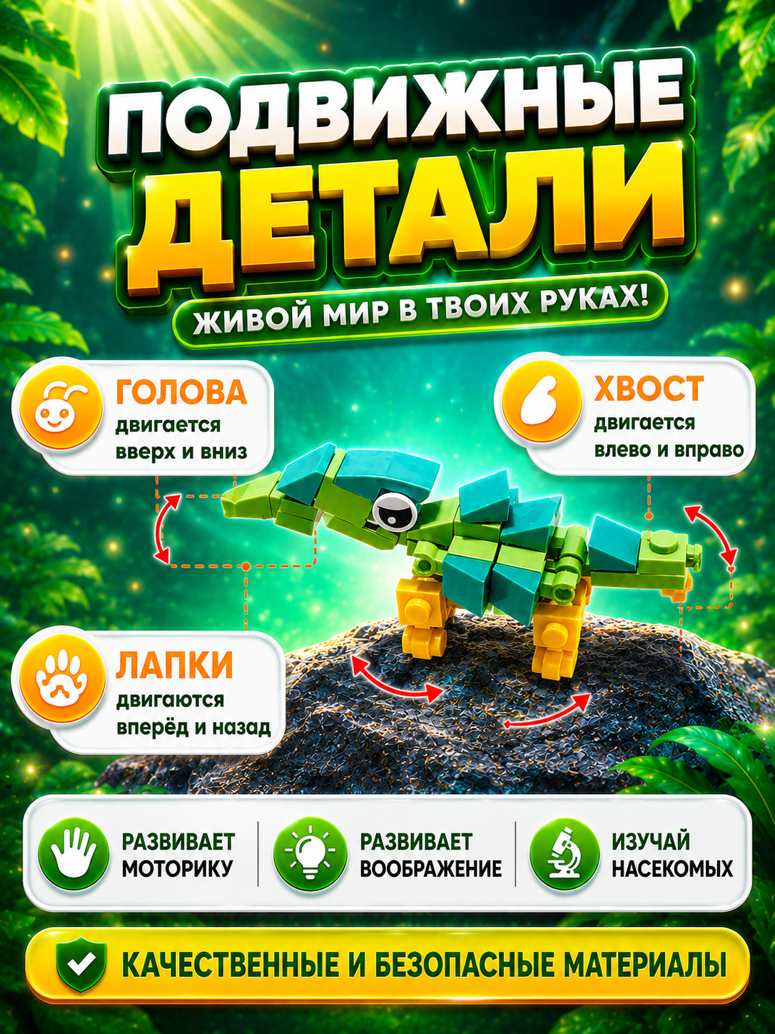 Конструктор LampStory Динозавры 300 дет. - фото 4