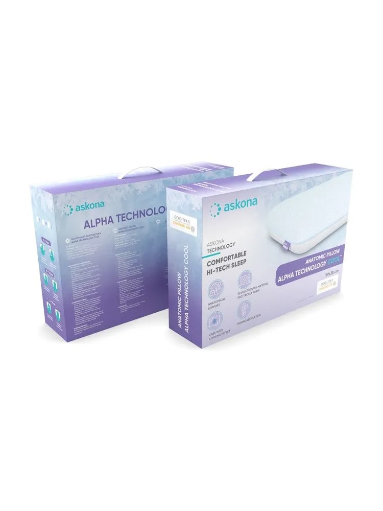 Подушка анатомическая Askona Alpha 38 x 59 см - фото 8