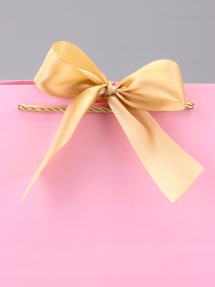 Пакет подарочный UPAK LAND с лентой 19 х 20 х 9 см розовый - фото 4